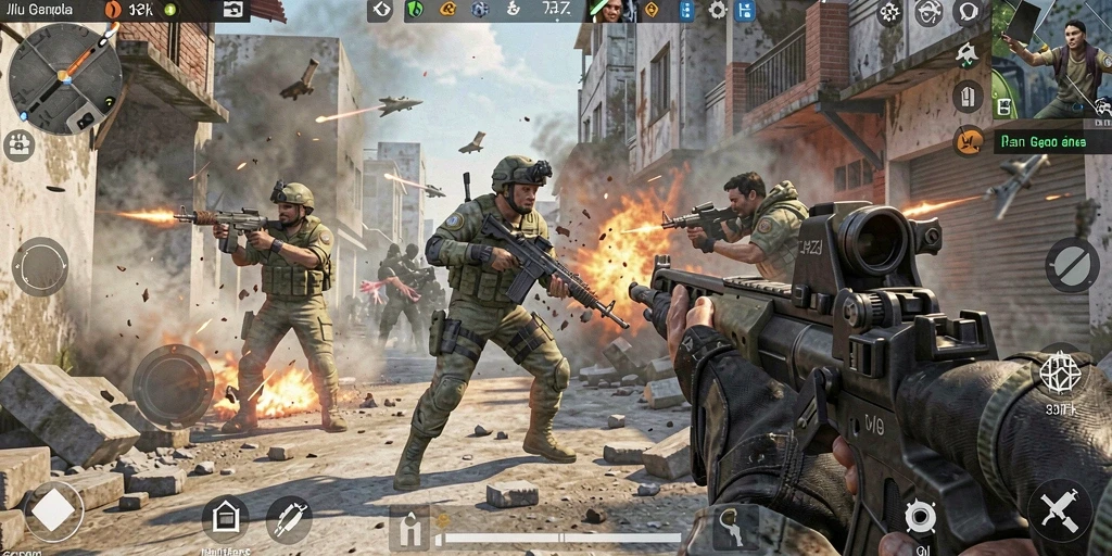 Tangkapan layar dari gameplay TPS di 33ZK yang mendebarkan.