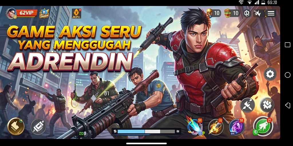 Tampilan gameplay 62VIP yang mendebarkan dan intens.