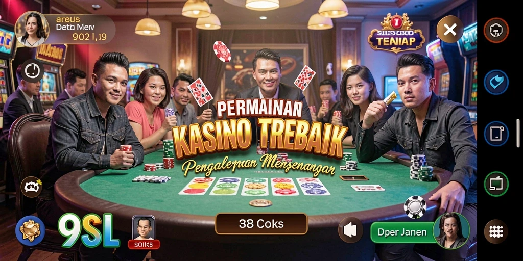 Screenshot menampilkan gameplay dan suasana Kasino yang mendebarkan di 9SL.