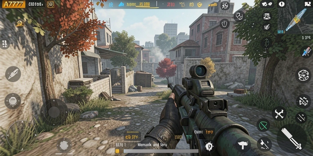 Screenshot gameplay A7777 menampilkan aksi pertempuran yang mendebarkan.