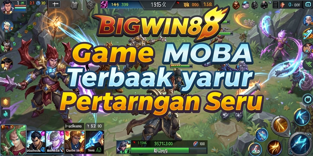 Screenshot gameplay seru dari BIGWIN88 yang memperlihatkan pertarungan tim.