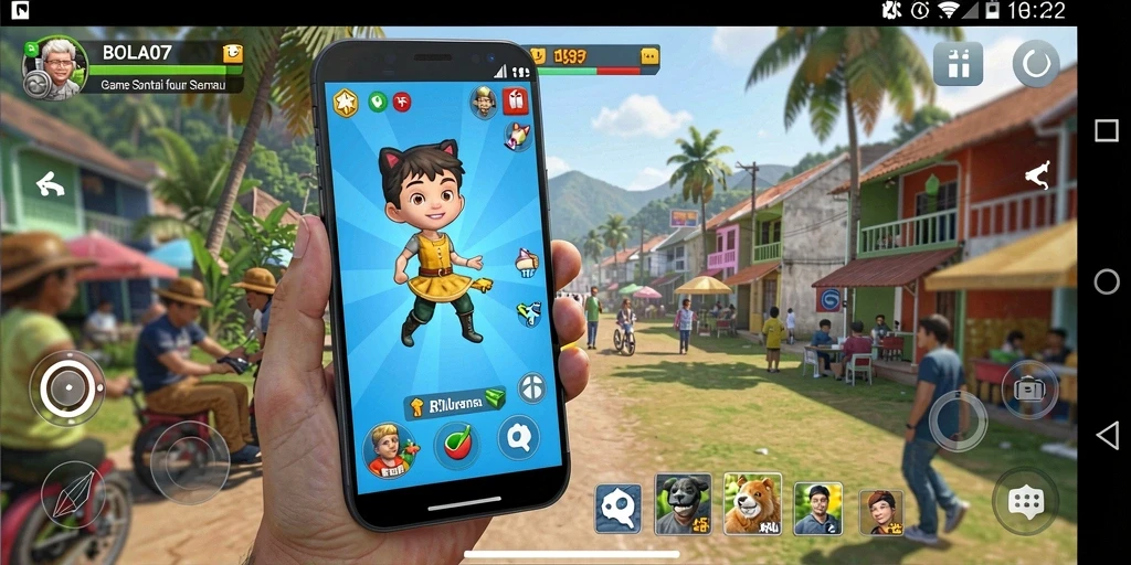 Tampilan gameplay BOLA07 yang seru dan penuh warna.