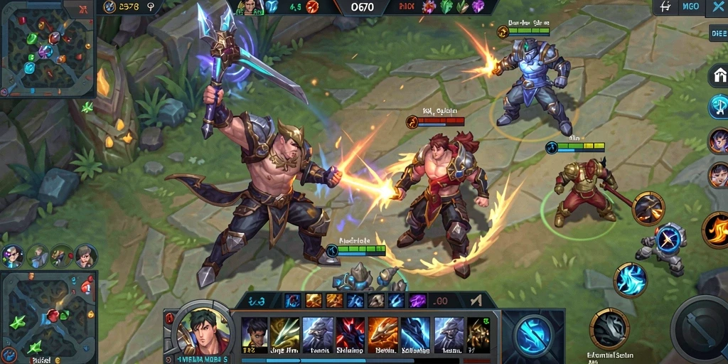 Screenshot gameplay seru dari ID678 dengan aksi MOBA yang menegangkan.