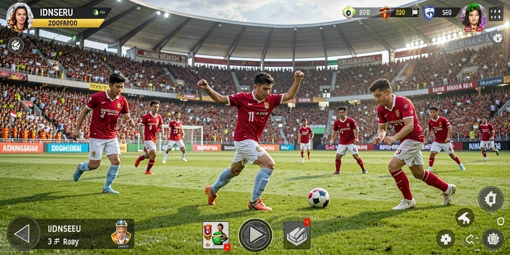 Tampilan gameplay seru di IDNSERU dengan aksi olahraga yang mendebarkan.