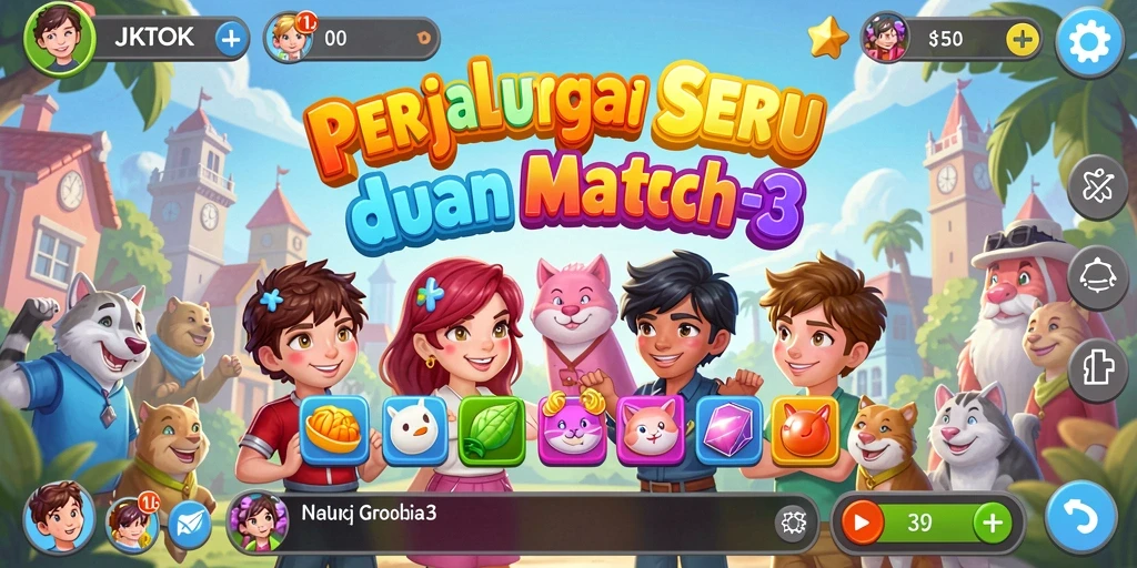 Tampilan gameplay JKTOK yang penuh warna dan menyenangkan.