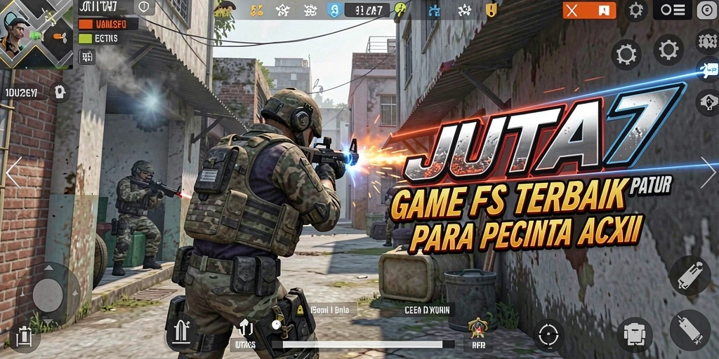 Tampilan gameplay JUTA7 yang intens dan mendebarkan.