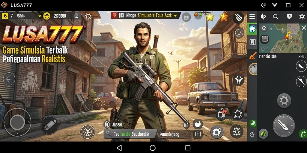 Tampilan gameplay LUSA777 dengan dunia simulasi yang menarik.