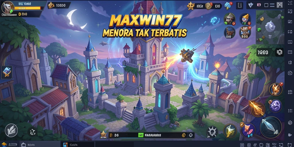 Tampilan gameplay menara pertahanan seru di MAXWIN77.