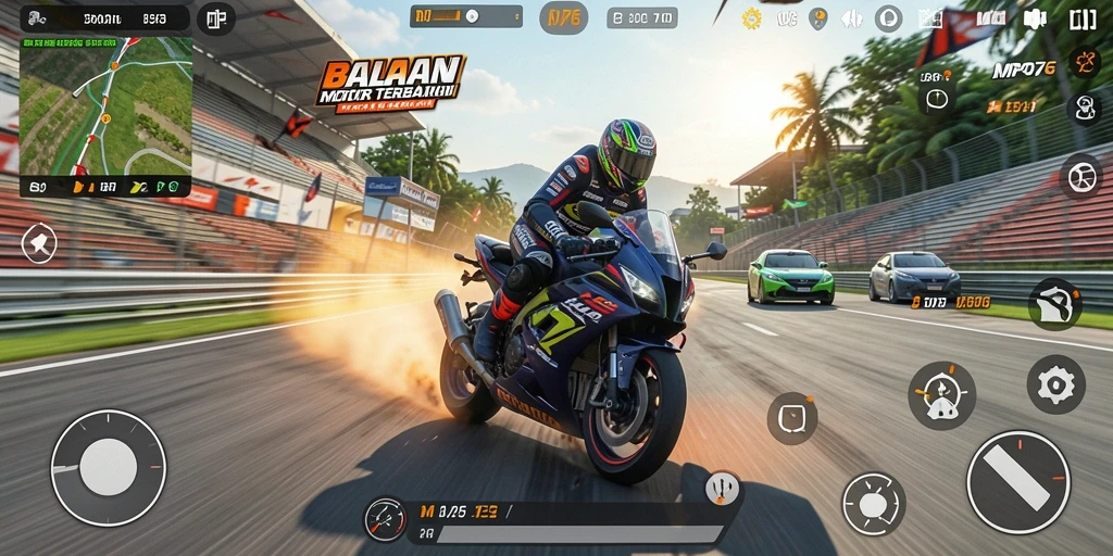 Gameplay seru saat balapan motor di MPO76.