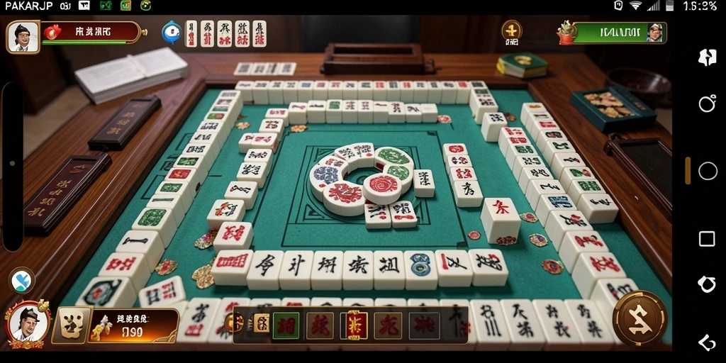 Screenshot gameplay PAKARJP menampilkan permainan Mahjong yang menarik.