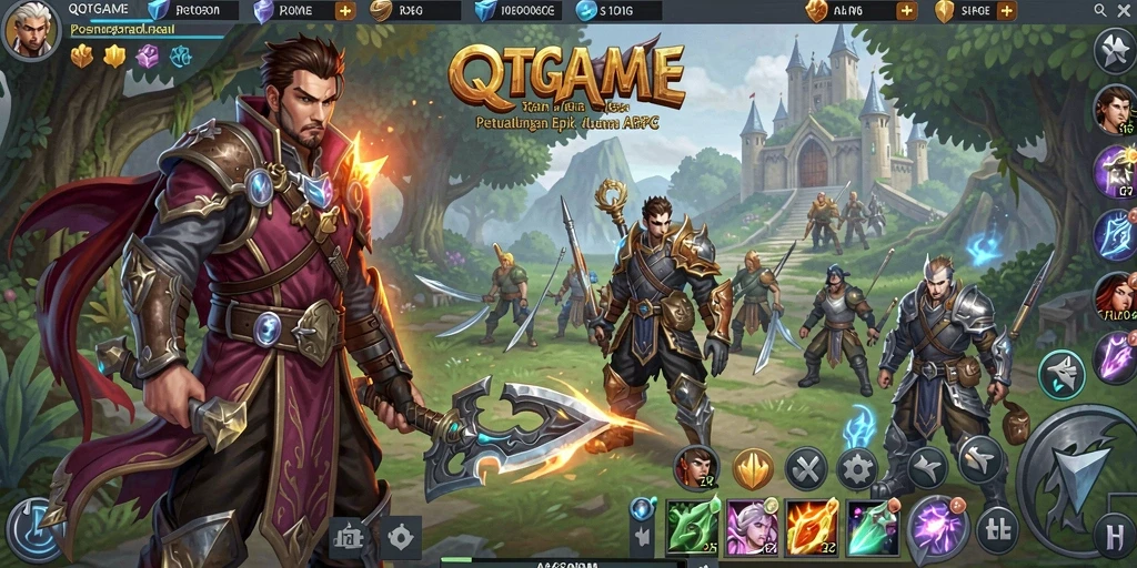 Tampilan menarik dari gameplay QTGAME yang seru dan mendebarkan.