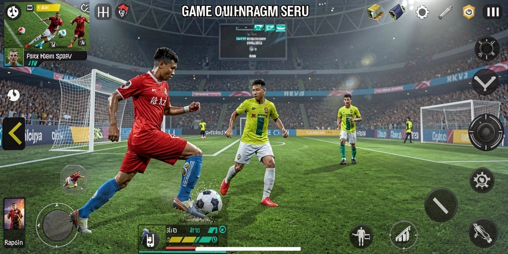 Tampilan gameplay seru dalam RP8 dengan aksi olahraga yang mendebarkan.