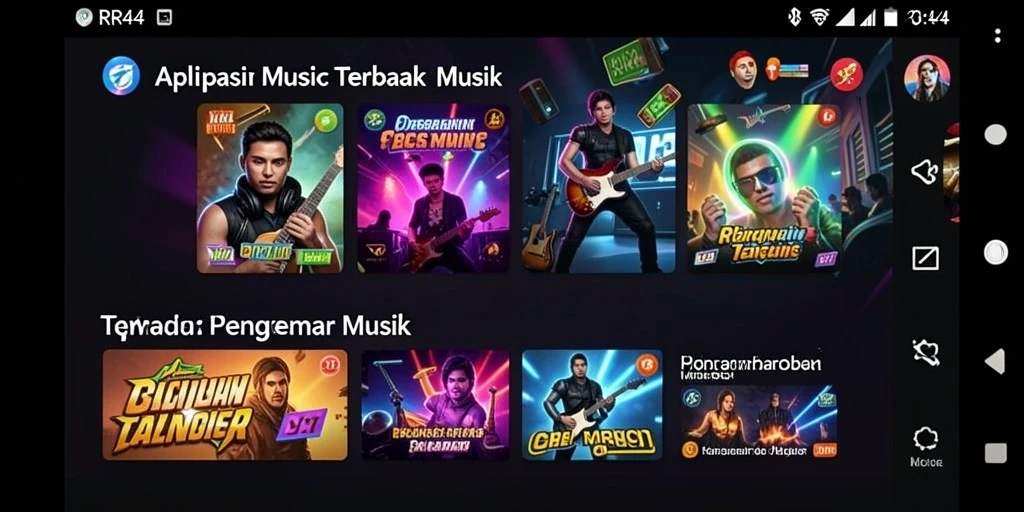Tampilan gameplay RR44 saat menikmati musik dan karaoke.