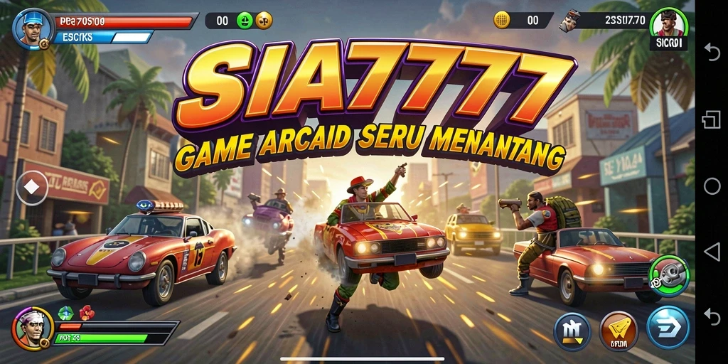 Tampilan utama gameplay SIA777 menunjukkan keseruan dalam permainan arcade.