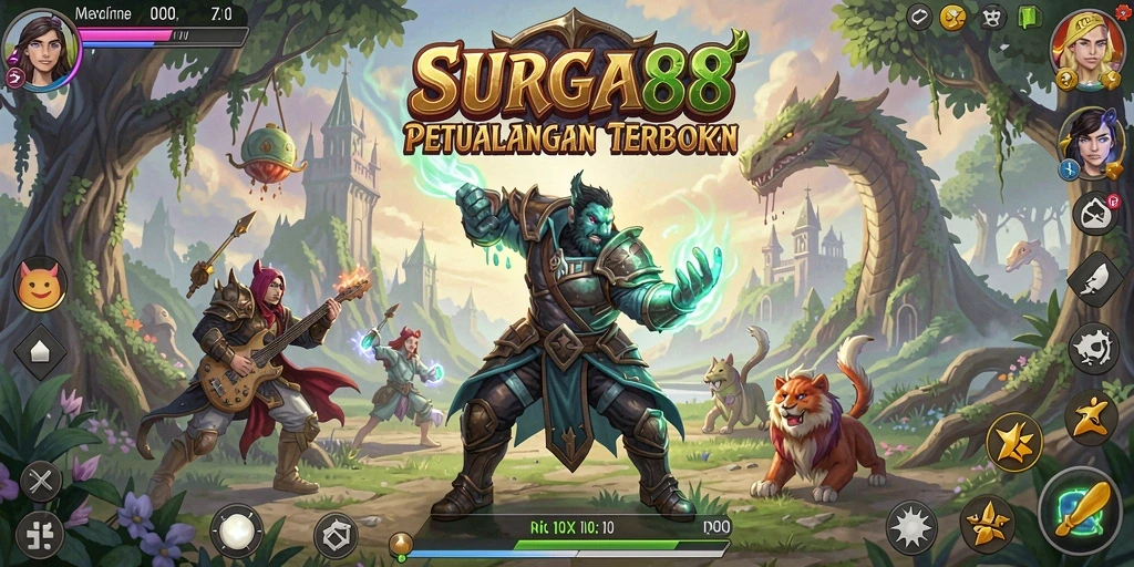 Screenshot gameplay SURGA88 yang menampilkan eksplorasi dunia terbuka.
