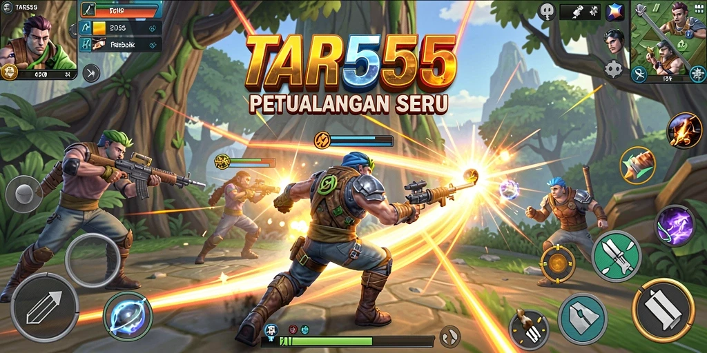 Tampilan gameplay seru dari TAR555 dengan pertempuran intens.