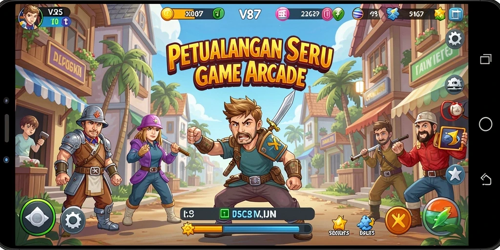 Tampilan gameplay V87 yang seru dan penuh warna.